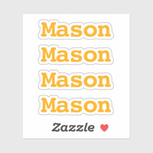 Sticker Nom d'enfant personnalisé pour l'école Orange