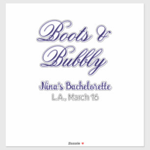 Sticker nom d'enterrement de vie de jeune fille Boots & Bu