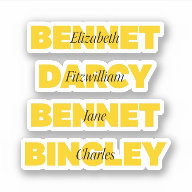 Sticker Nom des caractères principaux de la fierté et du p (Devant)