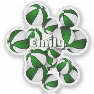 Sticker nom des enfants sur le vert blanc de l'équipe coul