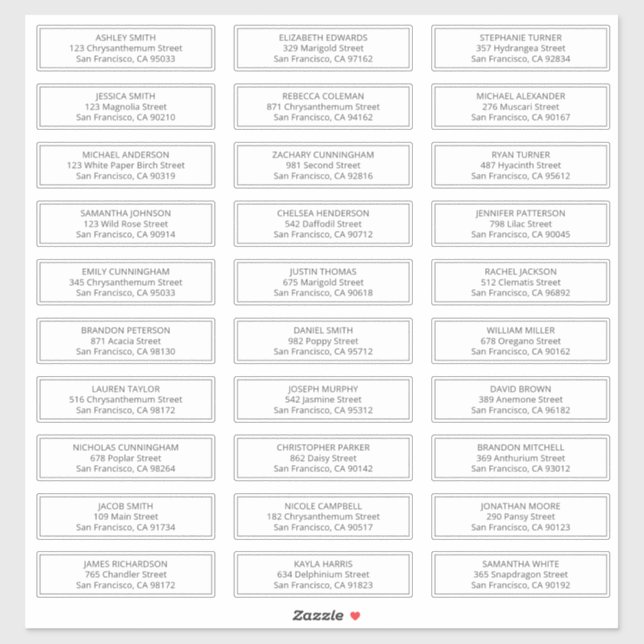 Sticker Nom d'hôte Mariage moderne et simple Adresse (Feuille)