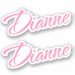 Sticker Nom Dianne en rose x2