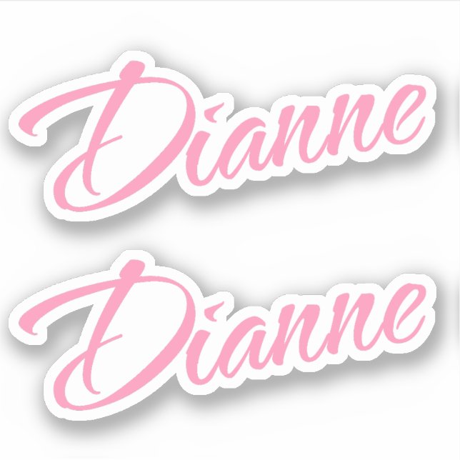 Sticker Nom Dianne en rose x2 (Devant)