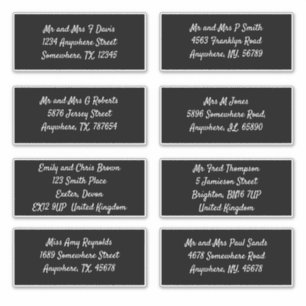 Sticker Nom du bénéficiaire individuel noir Adresse de liv