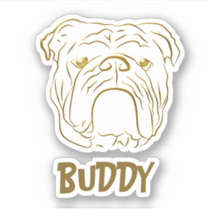 Sticker Nom du chien Bulldog