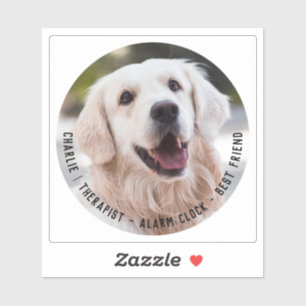 Sticker Nom du chien sentimental mignon Cheeky Photo Citat