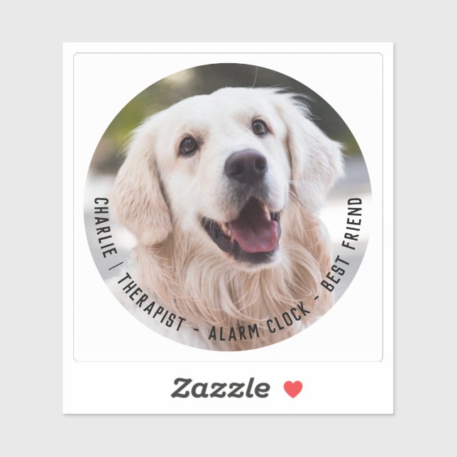 Sticker Nom du chien sentimental mignon Cheeky Photo Citat (Feuille)