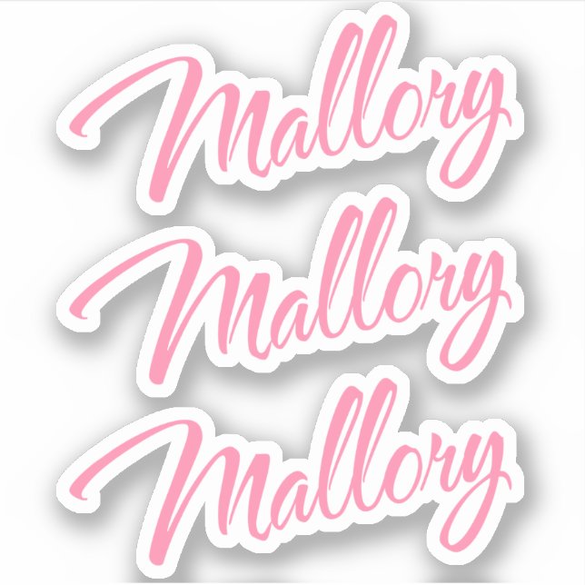 Sticker Nom du maillot joli rose cursive x3 (Devant)