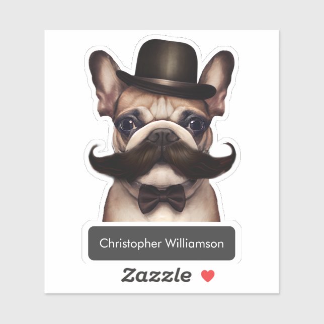 Sticker Nom du petit chien taureau français (Feuille)