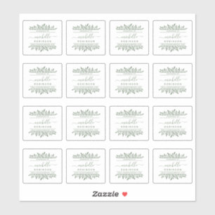 Sticker Nom écrit à la main Green Botanical artisanal par