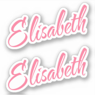 Sticker Nom Elisabeth en joli caractère rose