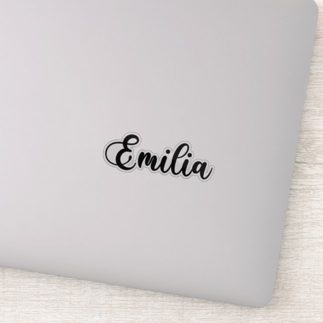 Sticker Nom Emilia - Calligraphie manuscrite (Détail)