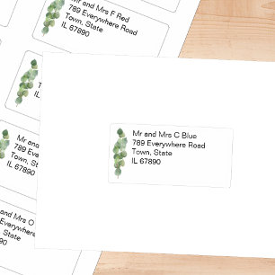 Sticker Nom et adresse individuels Mariage Eucalyptus