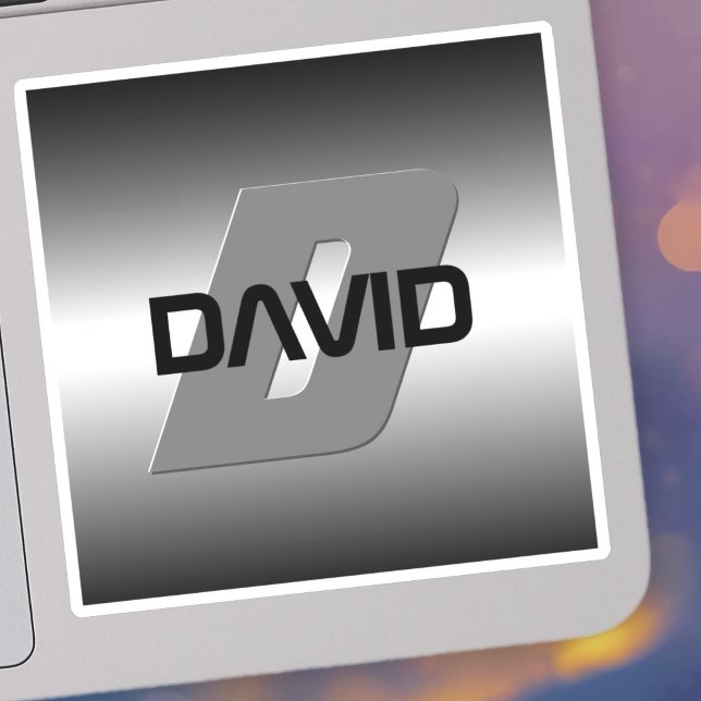 Sticker Nom et monogramme personnalisables du cool (Créateur téléchargé)