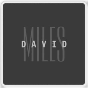 Sticker Nom et nom de famille du chevauchement moderne