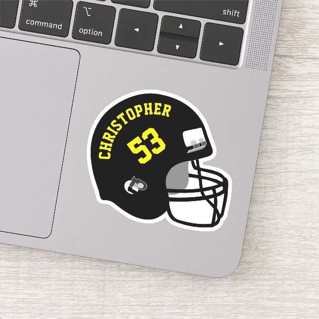 Sticker Nom et numéro de casque de sport (Détail)
