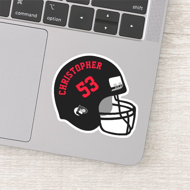 Sticker Nom et numéro de casque de sport (Détail)