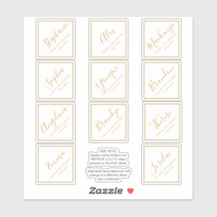 Sticker Nom individuel Carré Party Favoriser case