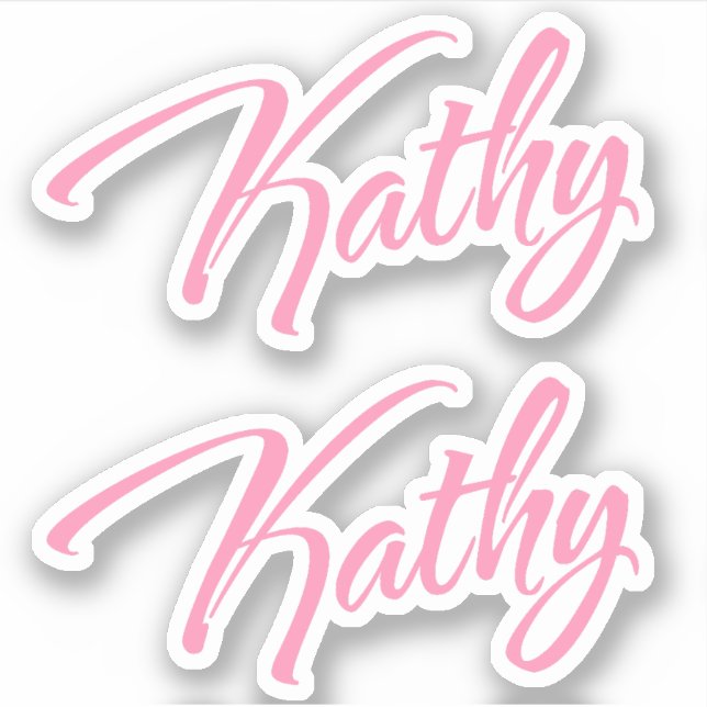 Sticker Nom Kathy en rose x2 (Devant)