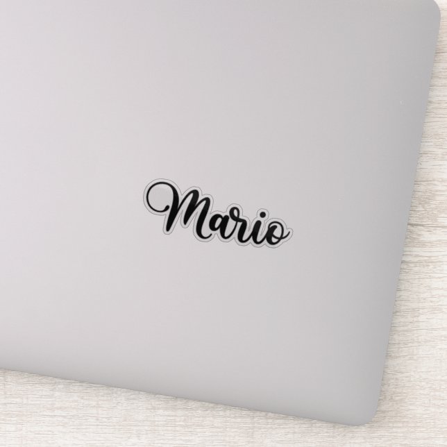 Sticker Nom Mario - Calligraphie manuscrite (Détail)