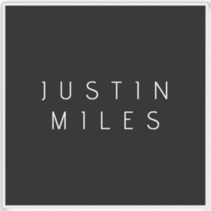 Sticker Nom modifiable minimaliste moderne   Noir & Blanc