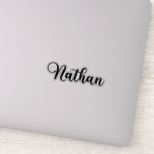 Sticker Nom Nathan - Calligraphie manuscrite