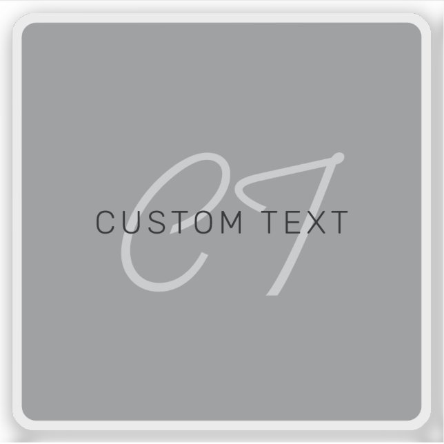 Sticker Nom ou salutation modifiable | Gris noir et foncé (Devant)