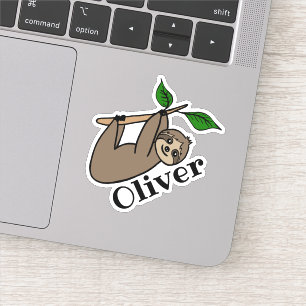 Sticker Nom personnalisé Baby Sloth mignonne animal