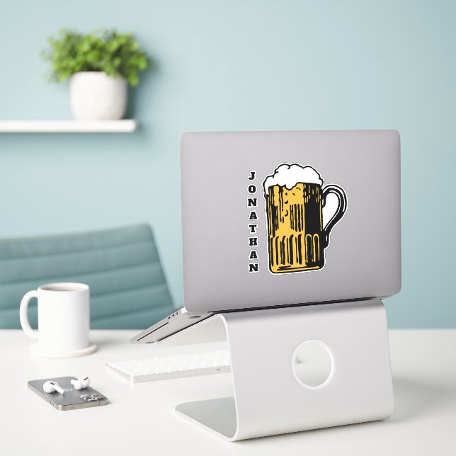 Sticker Nom personnalisé BEER (Ordinateur portable sur le bureau)
