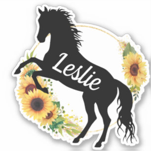 Sticker Nom personnalisé cheval Silhouette équestre