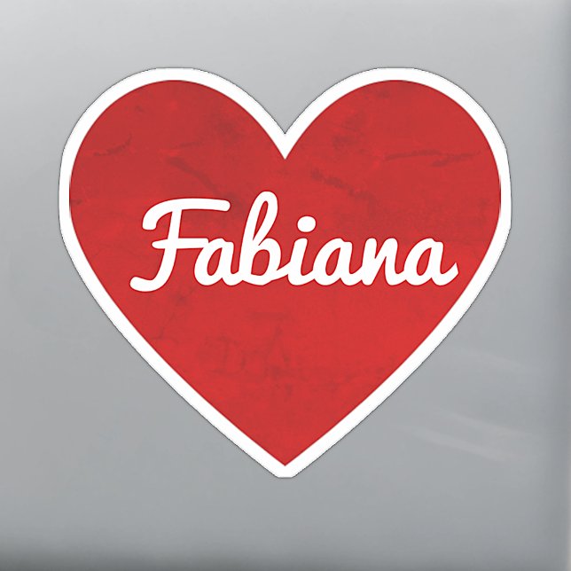 Sticker Nom personnalisé Classique Rouge Je t'aime Cœur  (Créateur téléchargé)