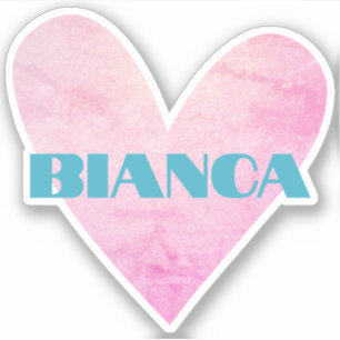 Sticker Nom personnalisé Cœur en aquarelle Forme Tendance 