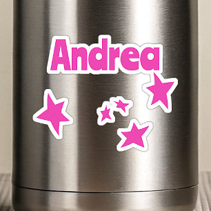 Sticker Nom personnalisé Cool Drôle Rose Galaxie Étoiles 