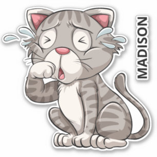 Sticker Nom personnalisé Cruing Cat