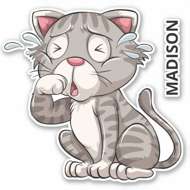 Sticker Nom personnalisé Cruing Cat (Devant)