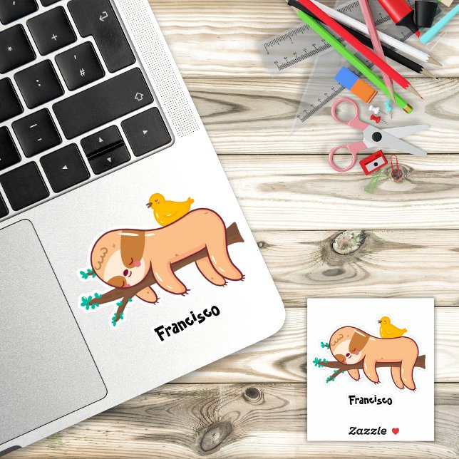 Sticker Nom personnalisé de couchage de fentes amusantes (Créateur téléchargé)