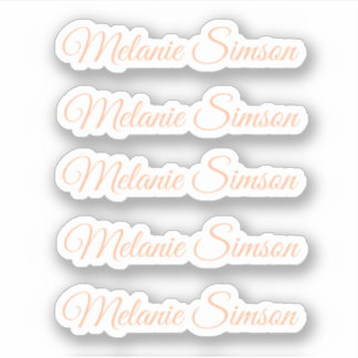 Sticker Nom personnalisé écriture elegante flou pêche