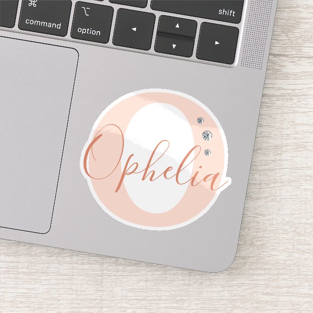 Sticker Nom personnalisé élégant Faux Diamants (Détail)