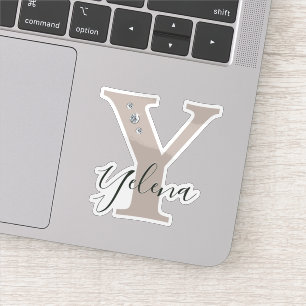 Sticker Nom personnalisé élégant Faux Diamants
