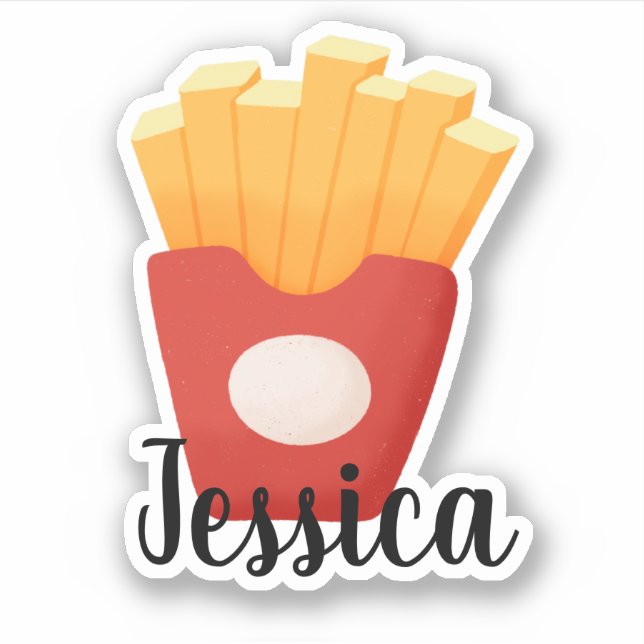 STICKER NOM PERSONNALISÉ FRITES FRANÇAISES (Devant)