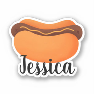 STICKER NOM PERSONNALISÉ HOTDOG