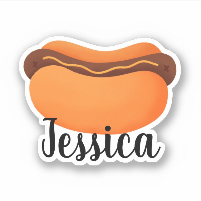 STICKER NOM PERSONNALISÉ HOTDOG (Devant)