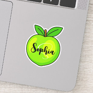 Sticker Nom personnalisé & monogramme   Professeur vert li