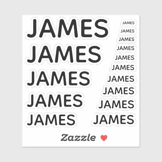 Sticker Nom personnalisé simple en Casquettes noirs de 15  (Feuille)