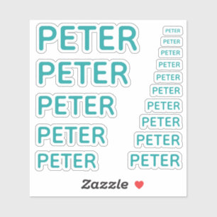 Sticker Nom personnalisé Turquoise 15 tailles simples