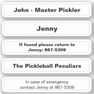 Sticker Nom Pour Pickleball Paddle Edge - Personna