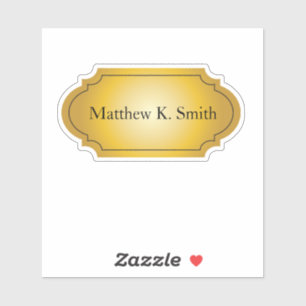 Sticker Nom professionnel élégant Gold