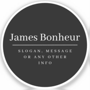 Sticker Nom professionnel moderne simple   Noir