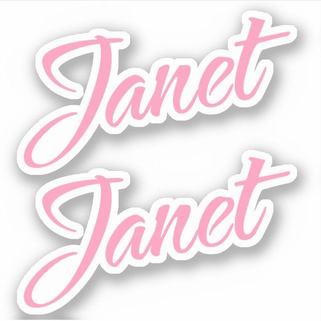 Sticker Nom rose Janet x2 (Devant)
