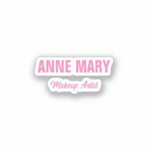 Sticker Nom rose pâle Maquillage Artiste Entreprise Person